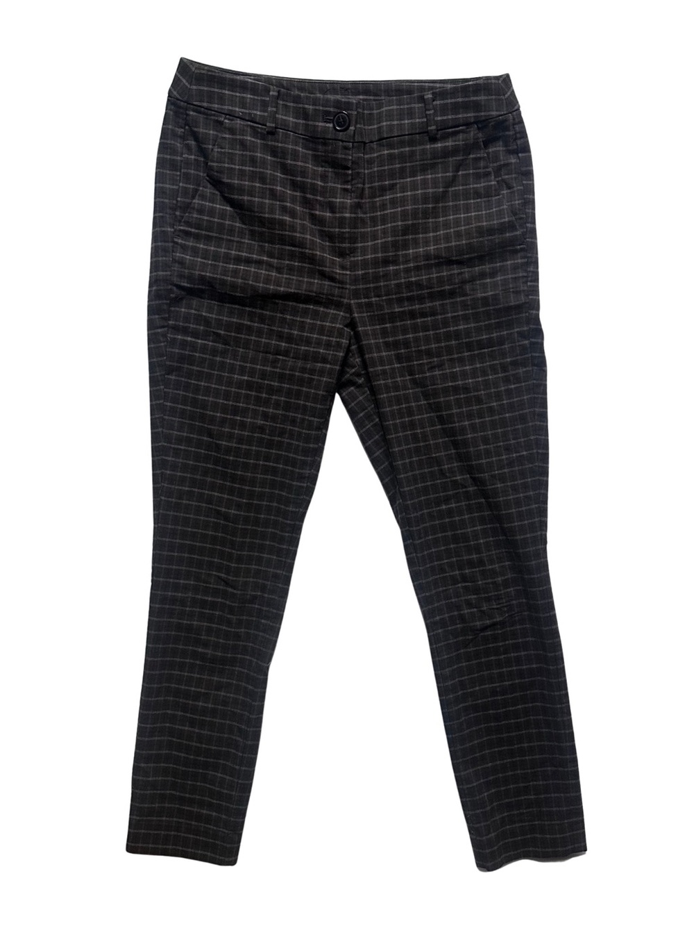 LOFT Charcoal Gray Windowpane Dress Pants for Men